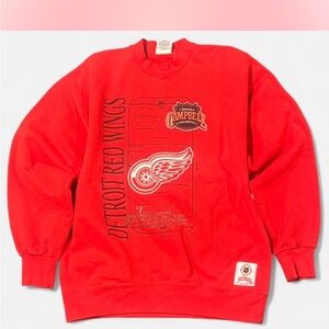NUTMEG vintage Detroit Red Wings Red Crewneck Sweatshirt - Campbell Conference
